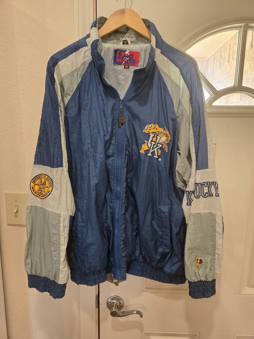 Vintage 90's Pro Player Kentucky Wildcats Light Jacket Track Top Mens Blue Sz XL